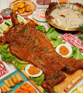 Roasted whole lamb