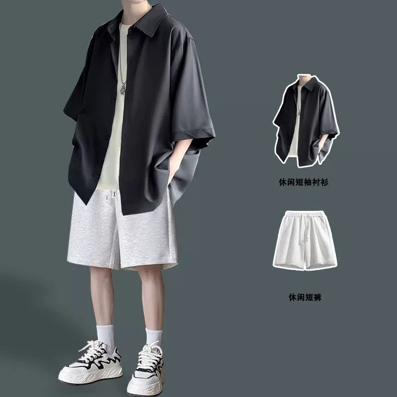 Two piece set of shirt and shorts